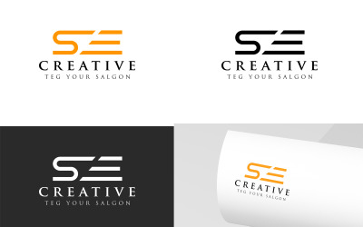 Modèle de conception de logo de lettres SE