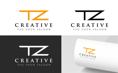 Modèle de conception de logo de lettres TZ
