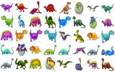 Набор иллюстраций динозавров в формате SVG, забавные подробные эскизы для крафта; Украсить; Красивые динозавры