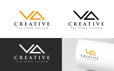 VA Harfleri Logo Tasarım Şablonu