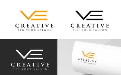 VE Harfleri Logo Tasarım Şablonu
