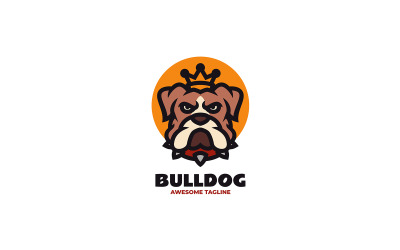 Bulldogge Einfaches Maskottchen-Logo 1