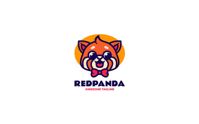 Logo kreskówki maskotki czerwonej pandy 7