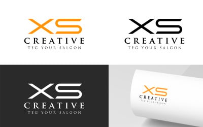Modèle de conception de logo de lettres XS