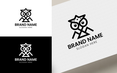 Modèle de logo de hibou de montagne