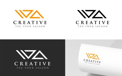 Modelo de design de logotipo de letras WA
