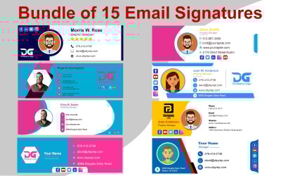 Paket mit 15 E-Mail-Signaturen und Vorlagen für E-Mails