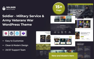 Soldat – Militärtjänst &amp;amp; Army Veterans War WordPress-tema