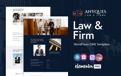 Anyques - 律师事务所和律师 WordPress Elementor 主题