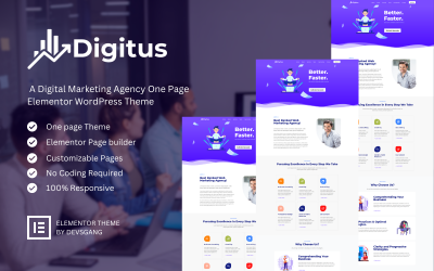 Digitus — motyw Elementor dla agencji marketingu cyfrowego