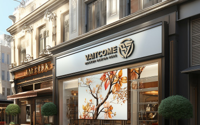 Logo mockup modern facade sign psd
