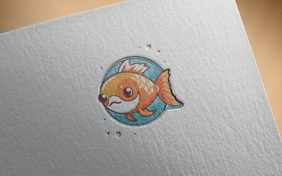 Logotipo fofo de peixe pequeno 2-0521-23