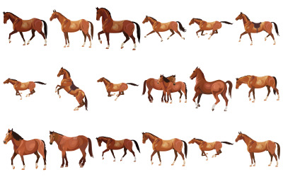 Paquete SVG de caballos en varias poses: arte elegante para artesanías, prendas de vestir, decoración del hogar y regalos personalizados