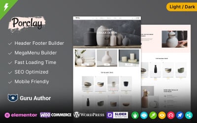 Porclay - Keramisch aardewerk en kunstnijverheid Elementor WooCommerce-thema