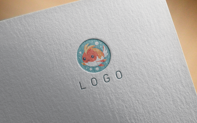 Logotipo de peixe fofo moderno-0520-23