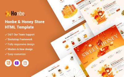Honbe - Modello di sito web del negozio di miele