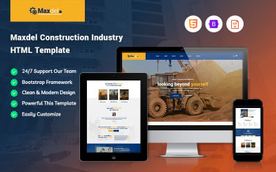 Maxdel - Plantilla de sitio web para la industria de la construcción