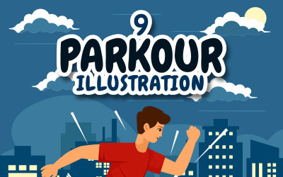 9 Parkour sport illusztráció