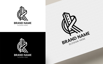 Logotipo do vetor de construção da letra K-06-214