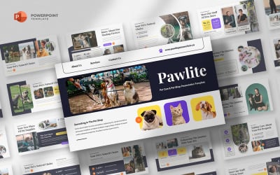Pawlite - modelo de Powerpoint para cuidados com animais de estimação