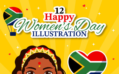 Güney Afrika&amp;#39;da 12 Kadınlar Günü İllüstrasyonu