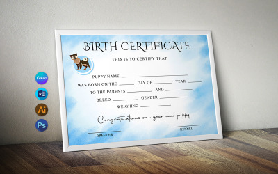 Geboorteakte Canva-puppy