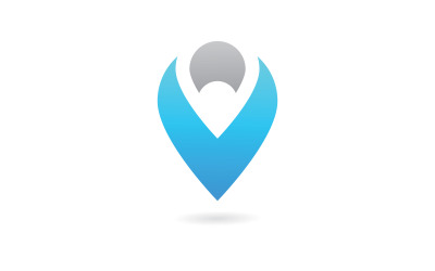 Abstraktes Standort-Pin-Logo-Symbol-Design V2