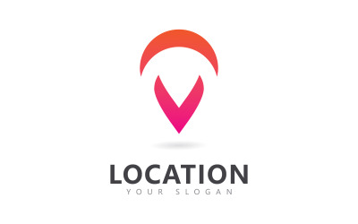 Design astratto dell&amp;#39;icona del logo del perno di posizione V5