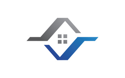 Immobilien-Logo-Vorlage, Vektor.Abstraktes Haussymbol V3