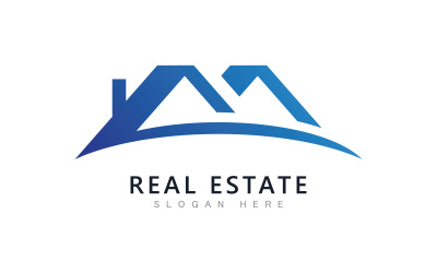 Immobilien-Logo-Vorlage, Vektor.Abstraktes Haussymbol V6