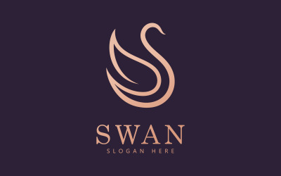 Schwan-Logo-Vektor. Abstraktes minimalistisches Logo-Symbol Schwan V10