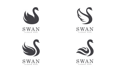Schwan-Logo-Vektor. Abstraktes minimalistisches Logo-Symbol Schwan V15