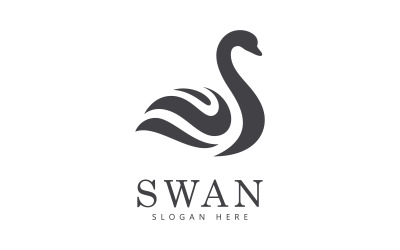 Schwan-Logo-Vektor. Abstraktes minimalistisches Logo-Symbol Schwan V2
