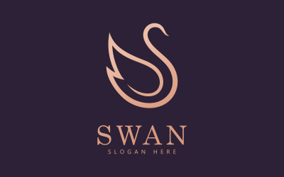 Schwan-Logo-Vektor. Abstraktes minimalistisches Logo-Symbol Schwan V9