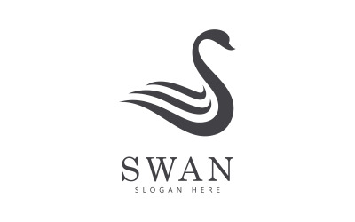 vector del logotipo del cisne. Logotipo minimalista abstracto icono cisne V6