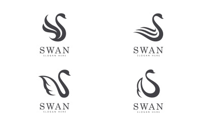 vettore del logo del cigno. Icona logo minimalista astratto cigno V14