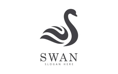 vettore del logo del cigno. Icona logo minimalista astratto cigno V2