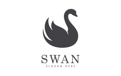 wektor logo łabędzia. Abstrakcyjne minimalistyczne logo ikona łabędzia V3