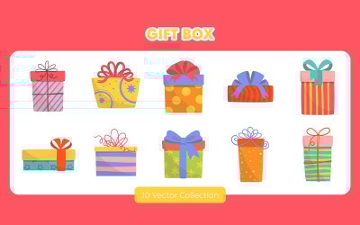 Collezione di set di scatole regalo vettoriali