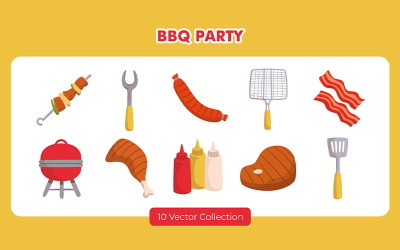 Collezione di vettori per feste barbecue