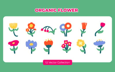 Conjunto de vectores de flores orgánicas