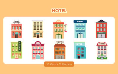 Коллекция векторных наборов отелей
