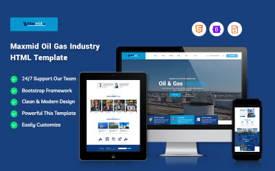 Maxmid – шаблон веб-сайту нафтогазової промисловості