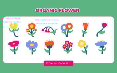 Organik Çiçek Vektör Seti