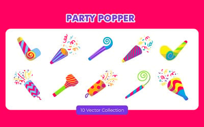 Party Popper vektor Set samling