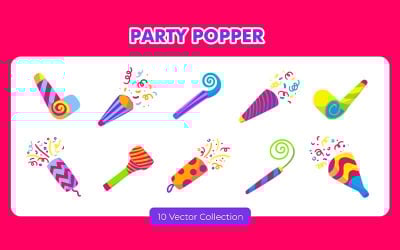 Party Popper Vektor Set Sammlung