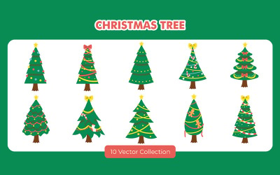 Weihnachtsbaum-Illustrationssatz