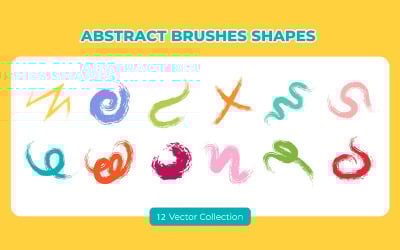 Abstract Brushes Shapes Set
