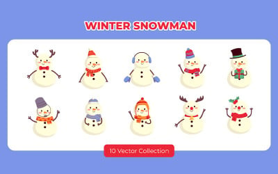 Conjunto de vetores de boneco de neve de inverno