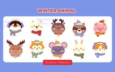 Ensemble d&amp;#39;illustrations d&amp;#39;animaux d&amp;#39;hiver